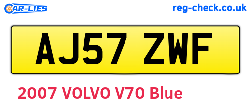 AJ57ZWF are the vehicle registration plates.
