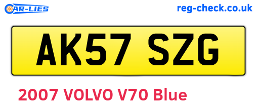 AK57SZG are the vehicle registration plates.