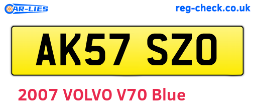 AK57SZO are the vehicle registration plates.