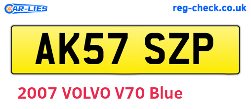 AK57SZP are the vehicle registration plates.