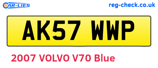 AK57WWP are the vehicle registration plates.