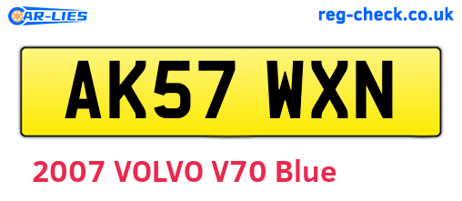 AK57WXN are the vehicle registration plates.