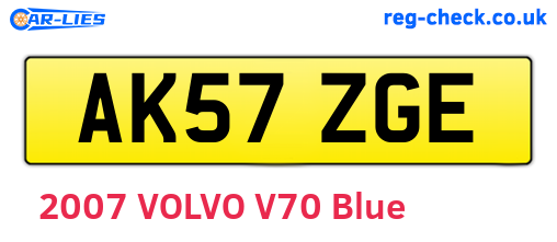 AK57ZGE are the vehicle registration plates.