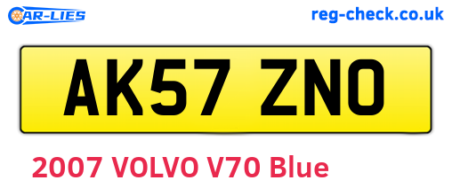 AK57ZNO are the vehicle registration plates.