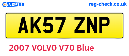 AK57ZNP are the vehicle registration plates.