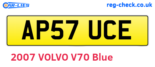 AP57UCE are the vehicle registration plates.
