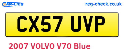CX57UVP are the vehicle registration plates.