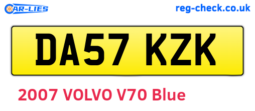 DA57KZK are the vehicle registration plates.