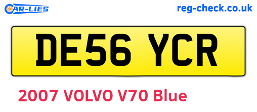 DE56YCR are the vehicle registration plates.