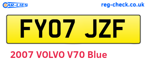 FY07JZF are the vehicle registration plates.