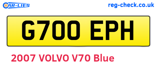 G700EPH are the vehicle registration plates.