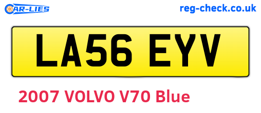 LA56EYV are the vehicle registration plates.