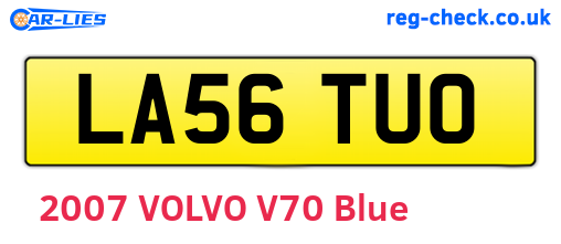 LA56TUO are the vehicle registration plates.