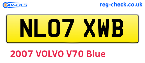 NL07XWB are the vehicle registration plates.