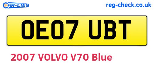 OE07UBT are the vehicle registration plates.