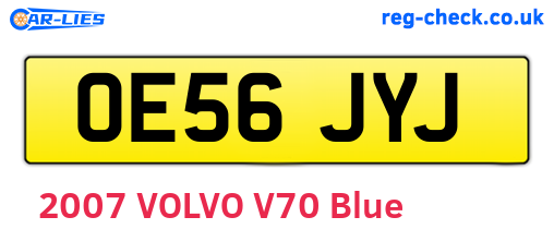 OE56JYJ are the vehicle registration plates.