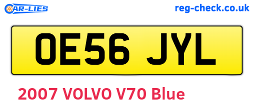 OE56JYL are the vehicle registration plates.