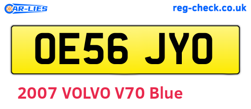 OE56JYO are the vehicle registration plates.