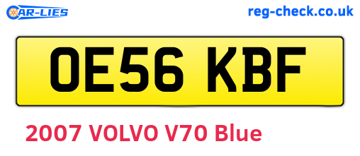 OE56KBF are the vehicle registration plates.