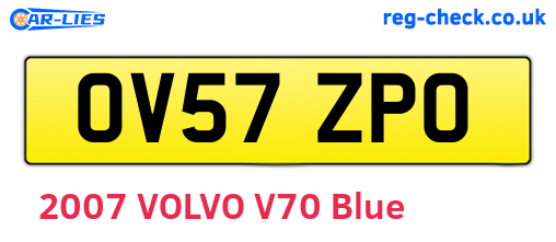 OV57ZPO are the vehicle registration plates.