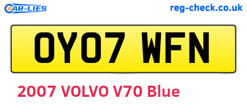 OY07WFN are the vehicle registration plates.