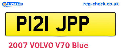 P121JPP are the vehicle registration plates.