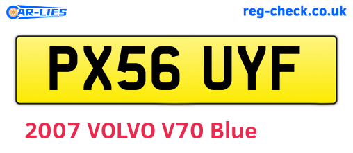 PX56UYF are the vehicle registration plates.