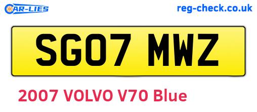 SG07MWZ are the vehicle registration plates.