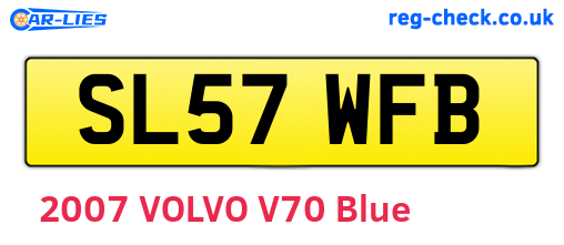 SL57WFB are the vehicle registration plates.
