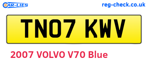 TN07KWV are the vehicle registration plates.