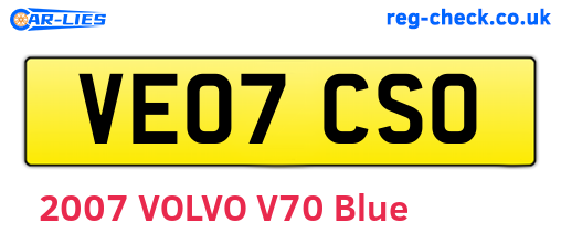 VE07CSO are the vehicle registration plates.