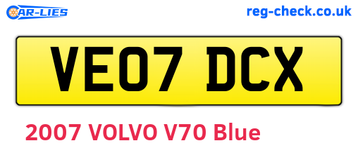 VE07DCX are the vehicle registration plates.