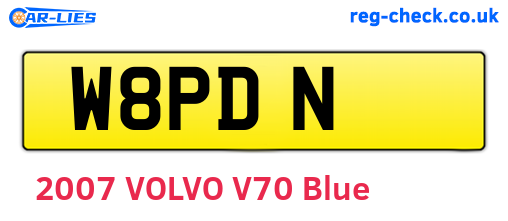 W8PDN are the vehicle registration plates.
