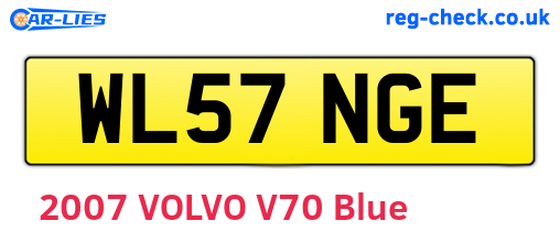 WL57NGE are the vehicle registration plates.