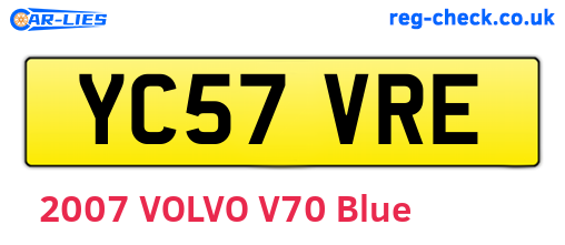 YC57VRE are the vehicle registration plates.