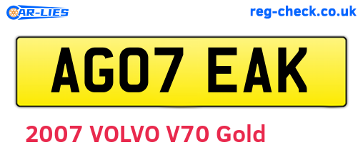 AG07EAK are the vehicle registration plates.