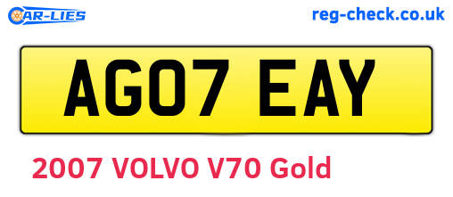 AG07EAY are the vehicle registration plates.