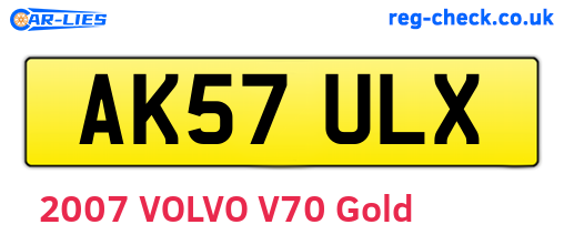 AK57ULX are the vehicle registration plates.