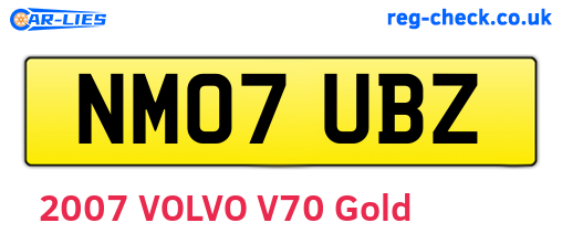 NM07UBZ are the vehicle registration plates.