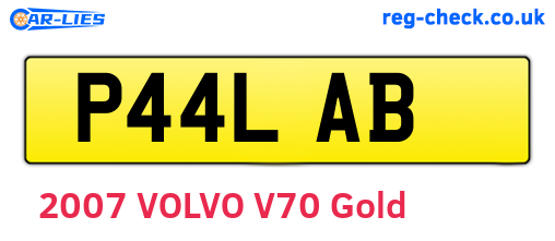 P44LAB are the vehicle registration plates.