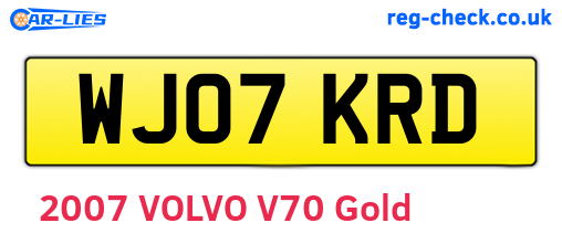 WJ07KRD are the vehicle registration plates.