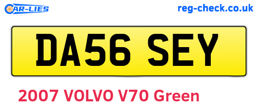 DA56SEY are the vehicle registration plates.