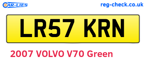 LR57KRN are the vehicle registration plates.