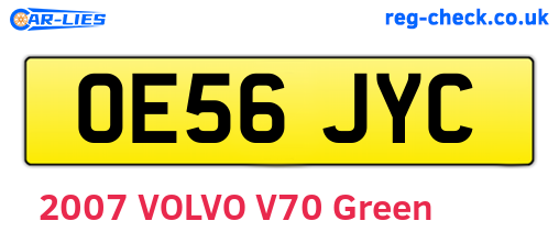 OE56JYC are the vehicle registration plates.