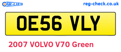 OE56VLY are the vehicle registration plates.
