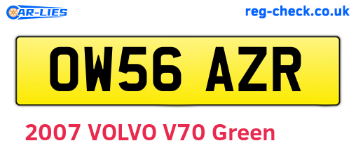 OW56AZR are the vehicle registration plates.