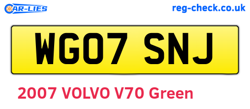 WG07SNJ are the vehicle registration plates.