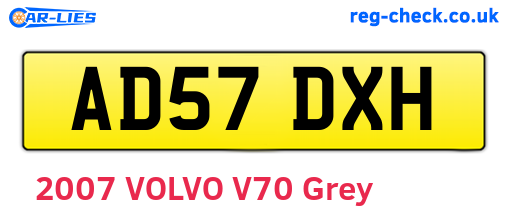 AD57DXH are the vehicle registration plates.