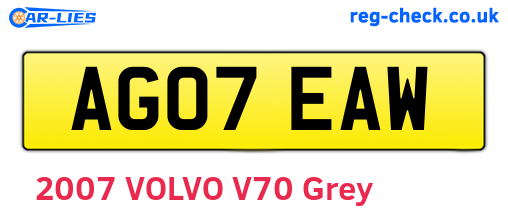 AG07EAW are the vehicle registration plates.