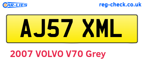 AJ57XML are the vehicle registration plates.